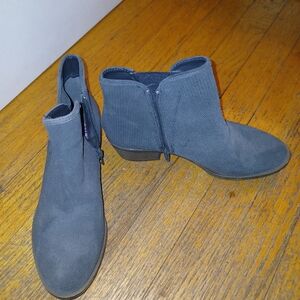 Leather textile Grey ankle boots